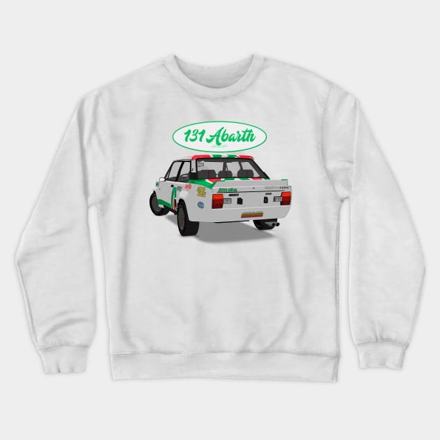 Fiat 131 Abarth Alitalia Back Crewneck Sweatshirt by PjesusArt